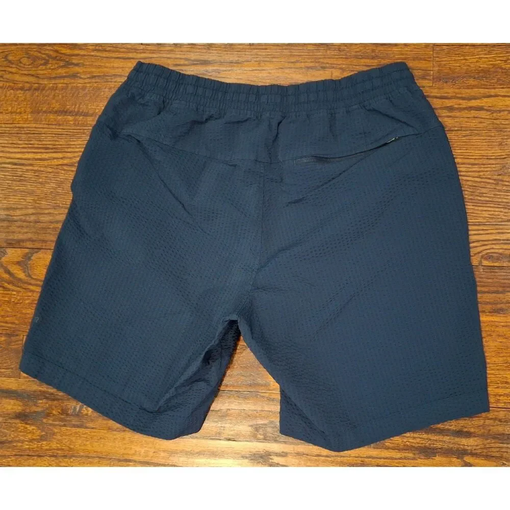 Lululemon Athletica True Navy Bowline Shorts Seersucker Mens Size Large